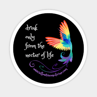 Hummingbird Spirit White Letters Magnet